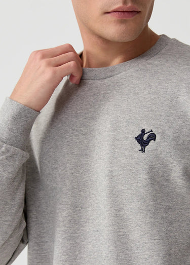Sweat molletonné col rond manches longues Gris