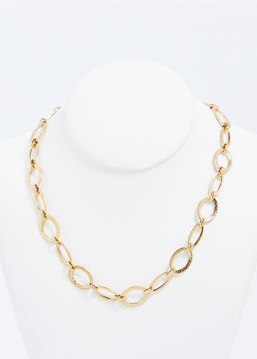 Collier maille fantaisie acier inoxydable doré Dore