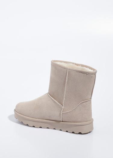 Boots fourrées chaudes semelle compensée Beige