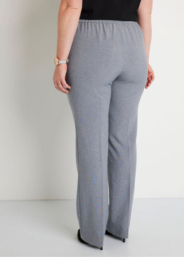 Pantalon droit ceinture semi-élastiquée Argent