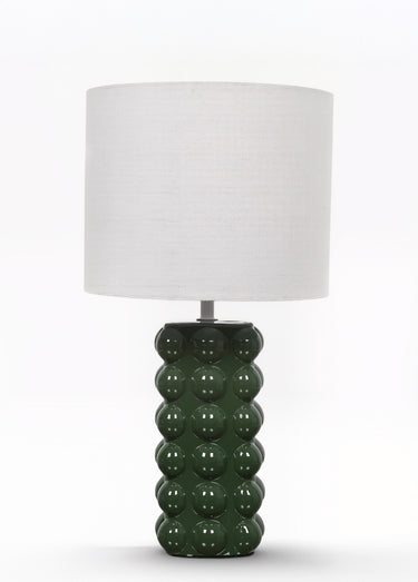 Lampe avec pied en céramique texturé Vert