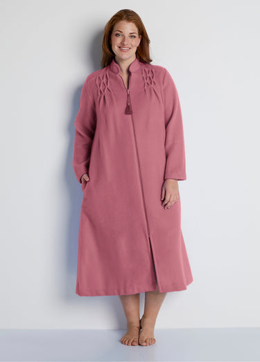Peignoir zippé maille Courtelle® Rose