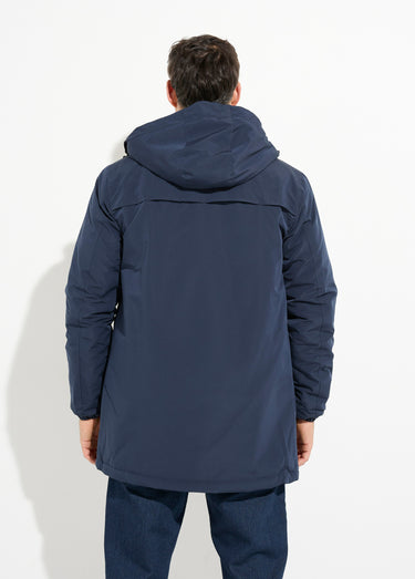 Parka longue fourrée avec capuche Marine