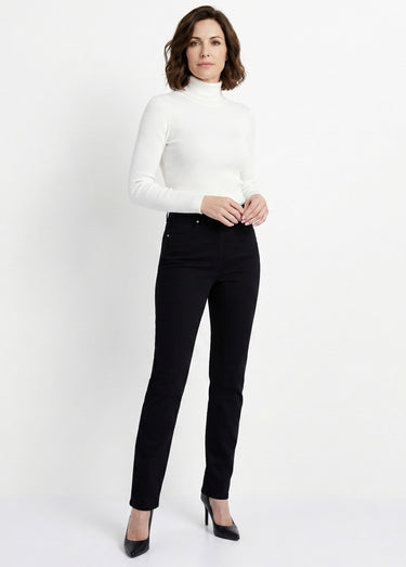 Pantalon droit 5 poches coton stretch Noir