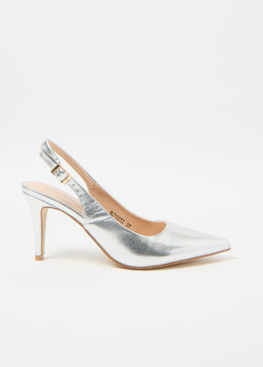 Escarpins chic bride talon Argente