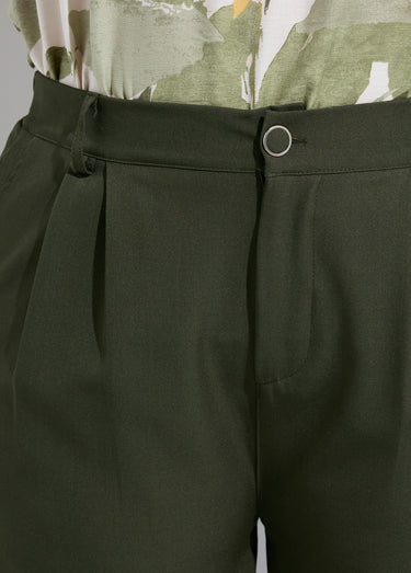 Pantalon en twill léger coupe large Kaki