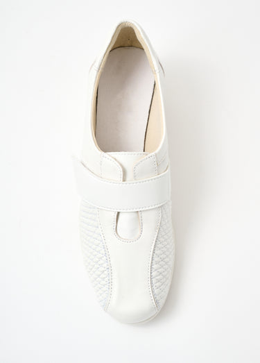 Derbies confort grande largeur cuir Blanc