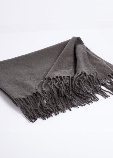 Echarpe à franges douce et chaude Gris Fonce
