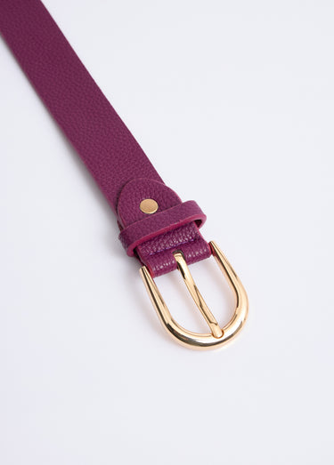 Ceinture en simili cuir aspect grainé Prune