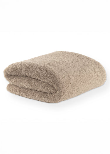 Grand plaid chaud coral fleece 2m x 1,5m Taupe