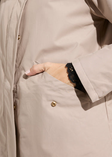 Parka déperlante intérieur fourrure Beige