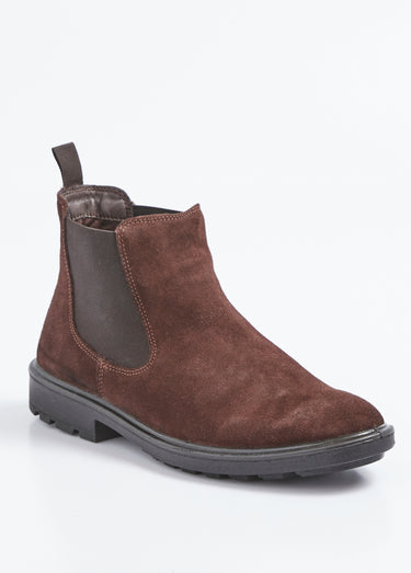 Boots Chelsea pour homme en cuir velours Marron