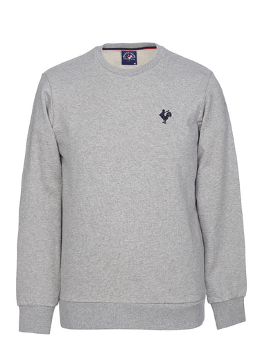 Sweat molletonné col rond manches longues Gris