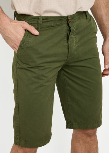 Bermuda pur coton, style chino Kaki