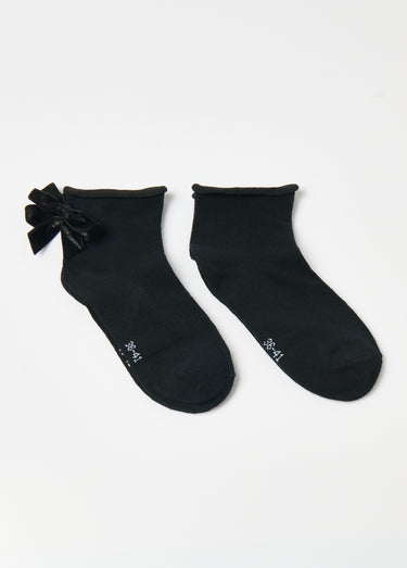 Chaussettes basses avec nœud fantaisie Noir Lot 2