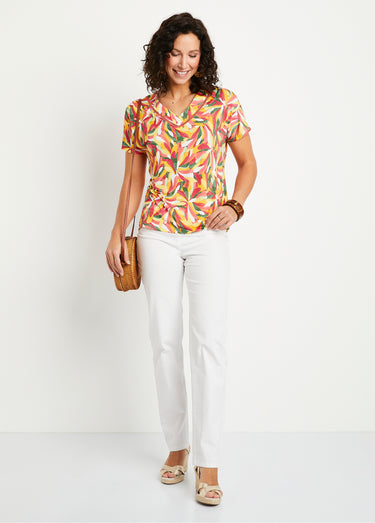 T-shirt court uni ou imprimé Paprika/Miel