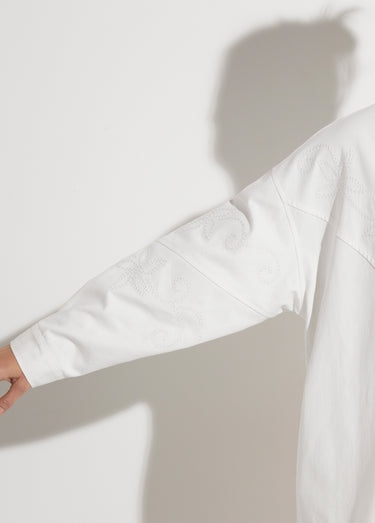 Veste surchemise en coton broderie anglaise Blanc