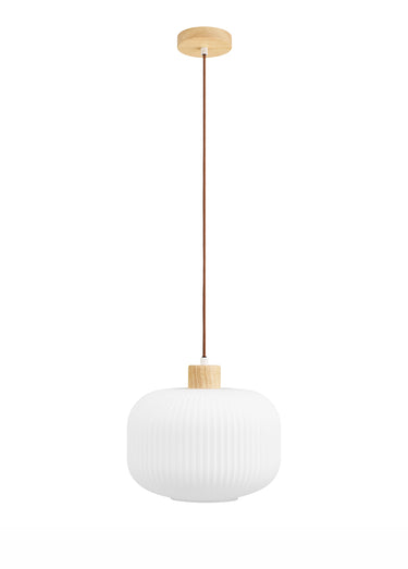 Suspension lumineuse ovale verre ARGALO Blanc