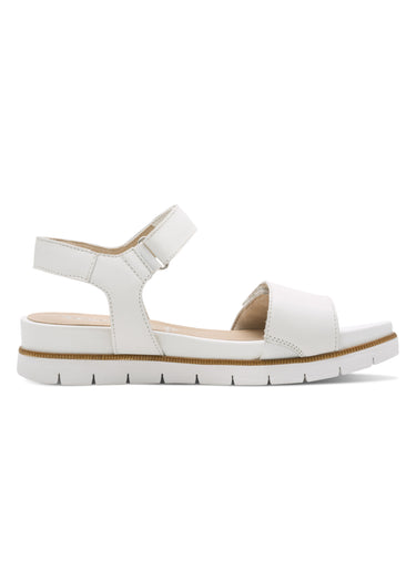 Sandales compensées scratchées en cuir Blanc