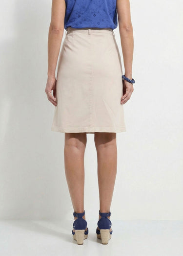 Jupe courte cargo coton stretch Beige