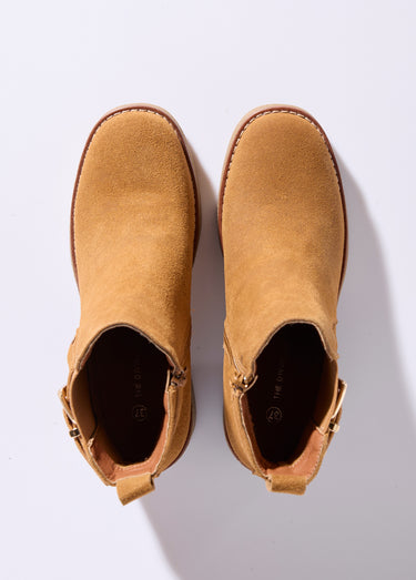 Boots à talons hauts et semelle crêpe Camel