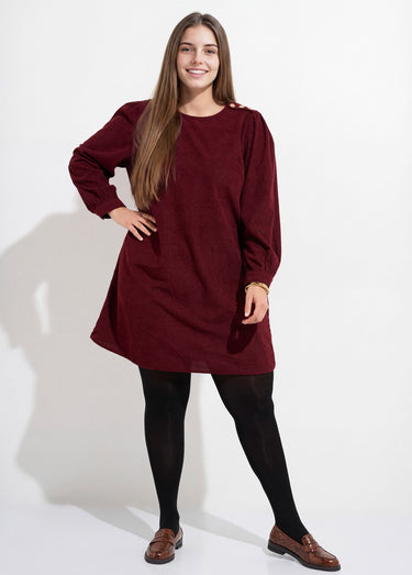 Robe housse en velours grosses cotes Bordeaux