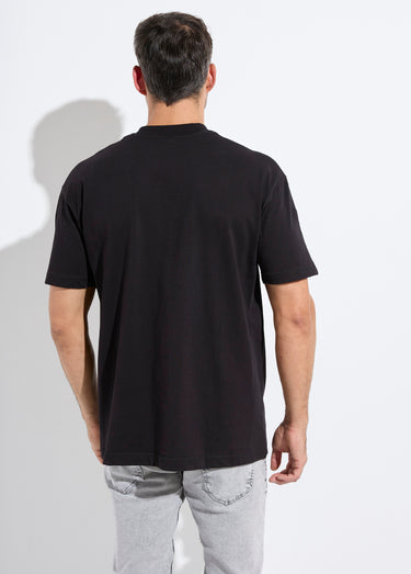 T-shirt col rond en coton épais Noir