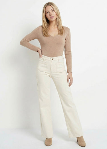 Jean évasé coupe large, spécial GRANDE Beige