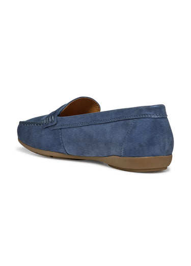 Mocassins chic cuir semelle fine Bleu Marine