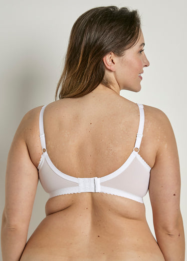 Soutien-gorge sans armatures couvrant dentelle Blanc
