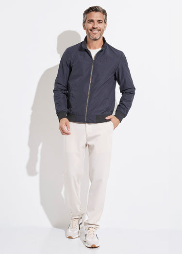 Veste aviateur zippée légère, col montant Marine