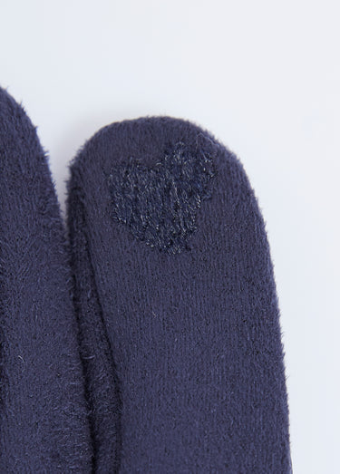 Gants tactiles bi-matière velouté et imperméable Marine