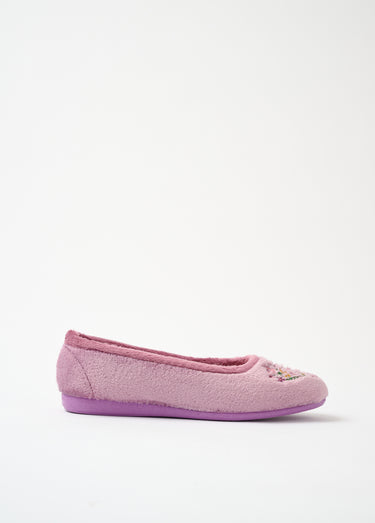Chaussons ballerines largeur confort Rose