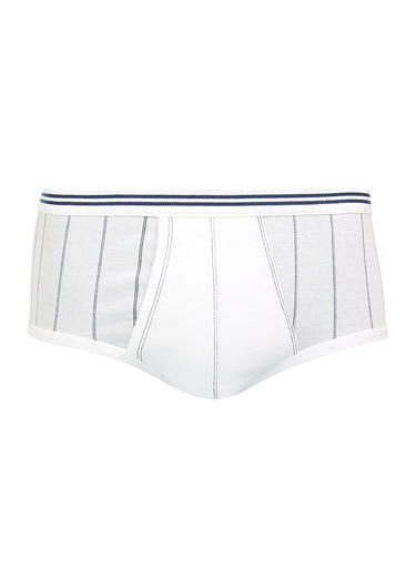 Slip jersey rayures homme Blanc