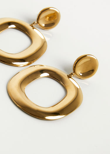 Boucles d'oreille pendant ovale évidé Dore
