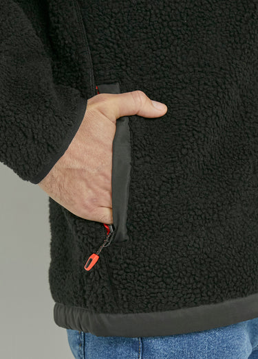 Veste chaude en sherpa avec col montant Noir