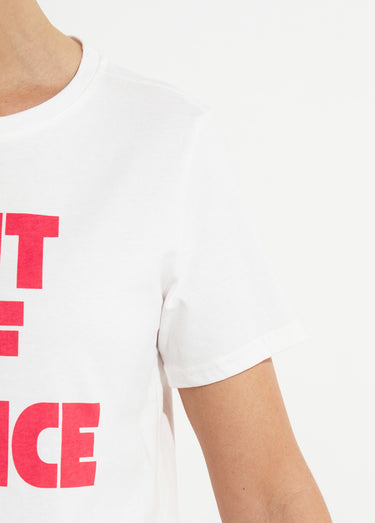 T-shirt fun inscription Out of office Blanc/Rouge