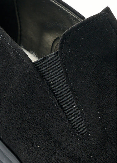 Mocassins compensés largeur confort élastiqués Noir