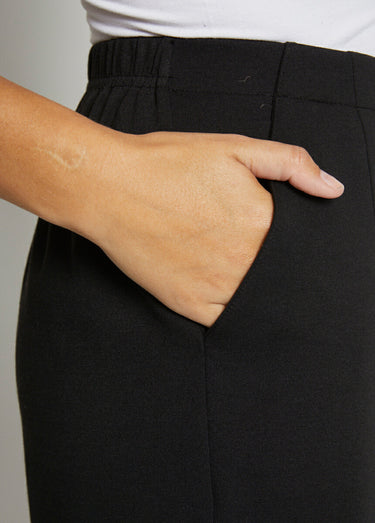 Jupe-culotte taille semi-élastiquée maille milano Noir
