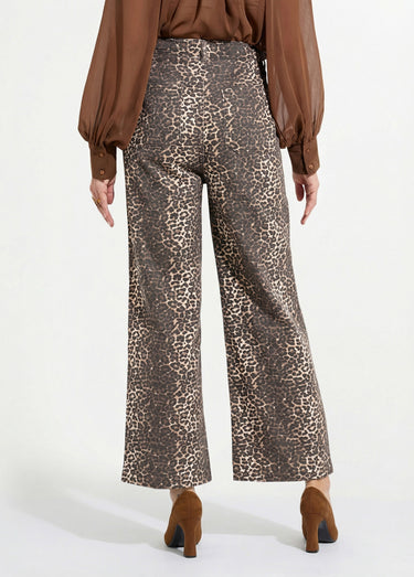 Jean en denim léopard, coupe large Leopard