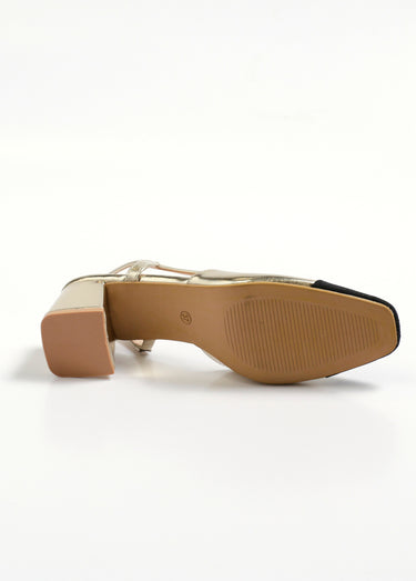 Escarpins bicolores chic en toile Dore