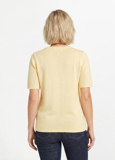 Pull ajouré perlé manches courtes Vanille