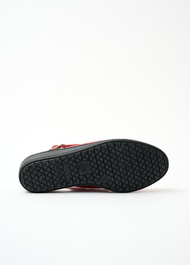 Sandales compensées largeur confort cuir Rouge