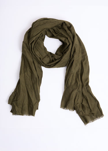Foulard type chèche avec petites franges Vert