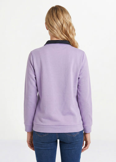 Veste molleton zippée brodée Lilas/Marine
