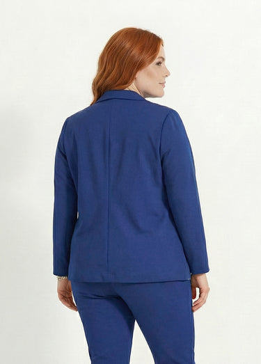 Veste droite boutonnée maille milano unie Bleu Marine