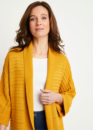 Gilet long ajouré coupe confort Miel