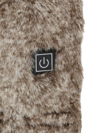 Jeté couvre siège chauffant USB fourrure Marron