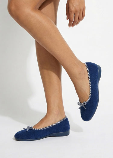 Chaussons ballerines largeur confort Marine