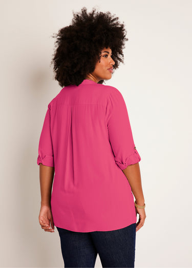 Tunique ample longue manches 3/4 Cassis